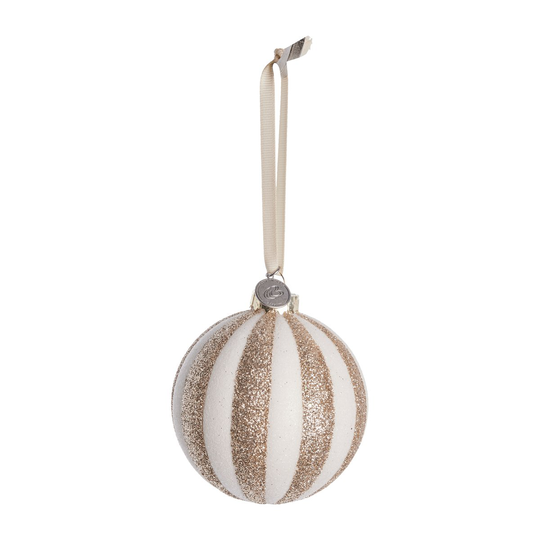 Lene Bjerre Selvie joulupallo Ø8 cm white-light gold
