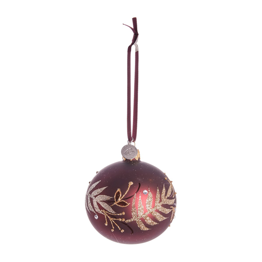Lene Bjerre Cadelia joulupallo lehtipuu Ø8 cm pomegranate-light gold