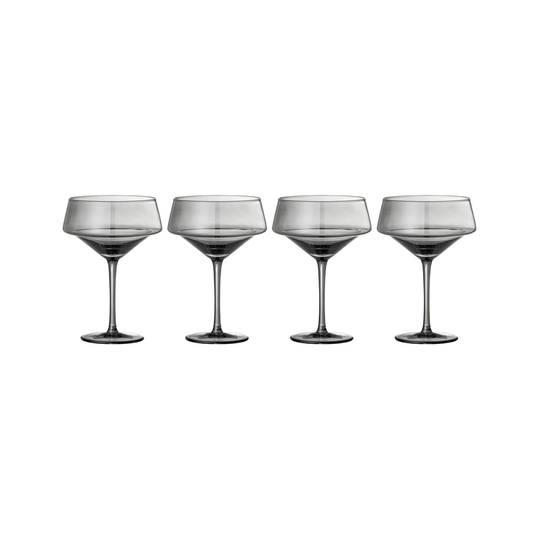 Bloomingville Yvette cocktaillasi 33 cl 4-pakkaus Harmaa
