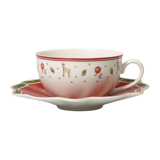 Villeroy & Boch Toy's Delight kuppi lautasella 30 cl Valkoinen-punainen