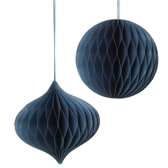 Broste Copenhagen Christmas mix -joulupallo-joulukoriste, 2-pakkaus Orion blue