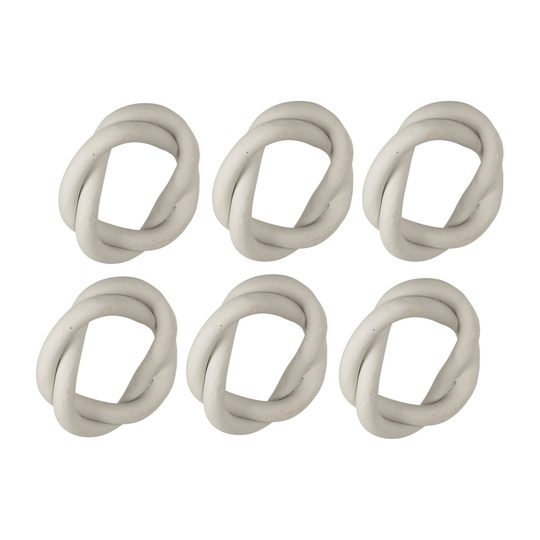Broste Copenhagen Braid servettirengas Ø 6,5 cm 6-pakkaus Light beige