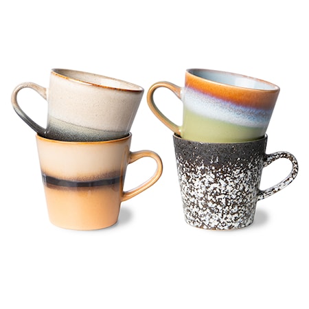 70s ceramics Americanokuppi 4 kpl setti Galileo