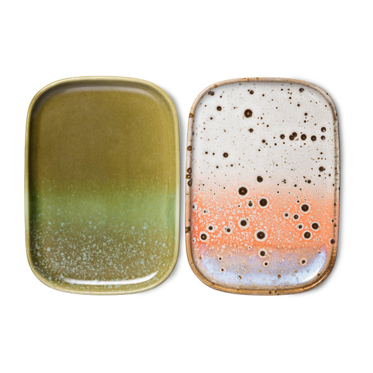 HKliving 70's tarjotin pieni 2-pakkaus Asteroids/Grass