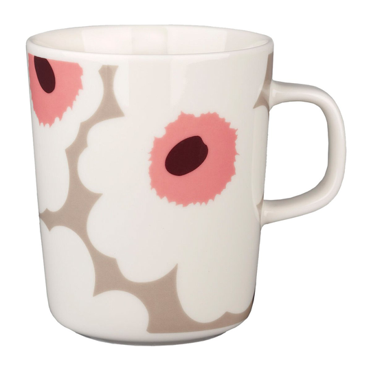 Marimekko Unikko muki 25 cl white,clay,powder,dark wine