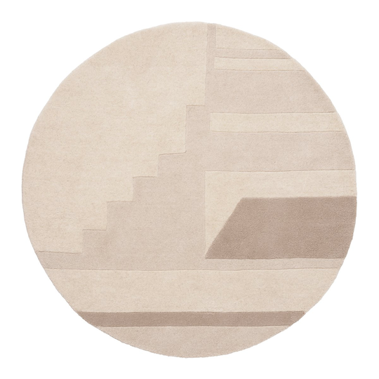 Broste Copenhagen Line villamatto Ø 140 cm Beige-ruskea