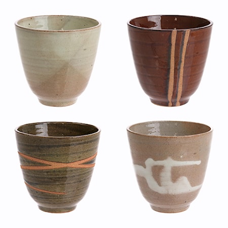 Japanilaiset Keramiikka Mukit Multicolor (Set of 4)