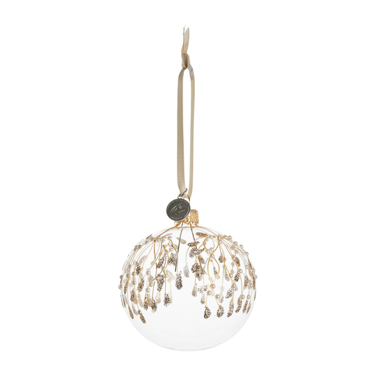 Lene Bjerre Cadelia joulupallo misteli Ø8 cm clear-light gold