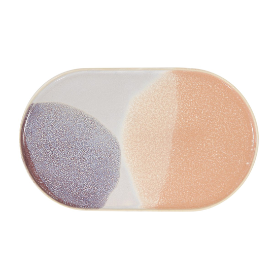 HKliving Gallery ceramics -päivällislautanen, ovaali vaaleanpunainen/violetti