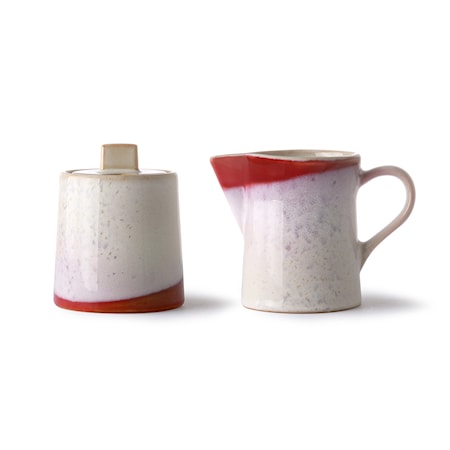 Ceramic 70's Maitokannu & Sokerikulho Frost