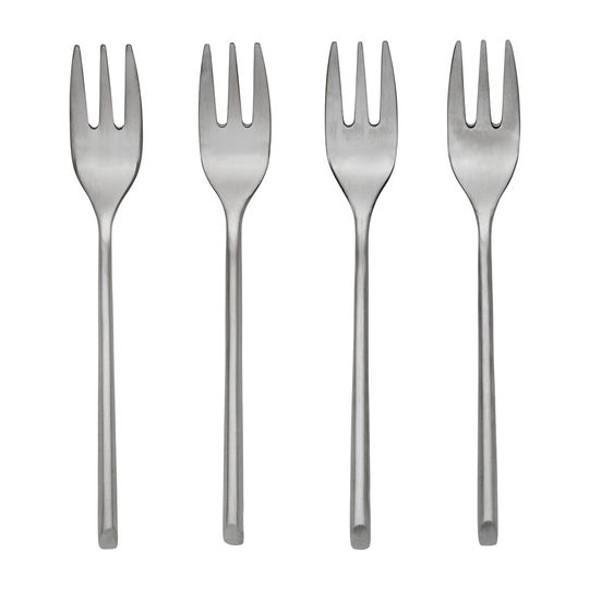 Broste Copenhagen Sletten kakkuhaarukka 4-pakkaus Full satin forged