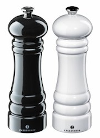 Berlin suola- ja pippurimyllysetti valkoinen/musta 18 cm