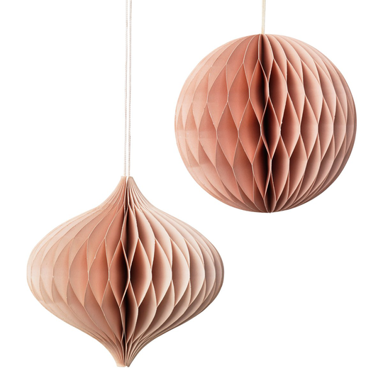 Broste Copenhagen Christmas mix -joulupallo-joulukoriste, 2-pakkaus Dusty pink
