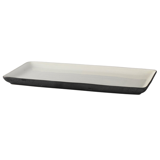 Broste Copenhagen Esrum lautanen 18x36 cm Valkoinen-harmaa
