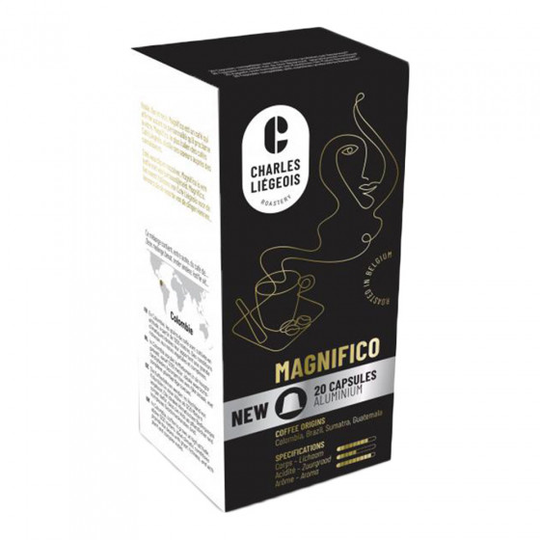 Nespresso® koneisiin sopivat kahvikapselit Charles Liégeois "Magnifico", 20 kpl.