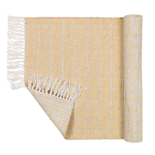 Broste Copenhagen Henny puuvillamatto 140x200 cm Light grey-yellow