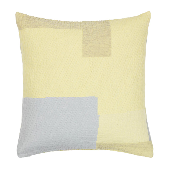 Broste Copenhagen Patch tyynynpäällinen 60x60 cm Pale banana yellow-blue