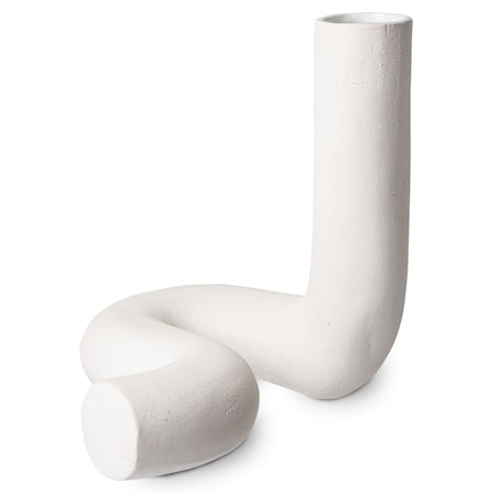 HK objects: Ceramic Kierretty Maljakko Matta Valkoinen