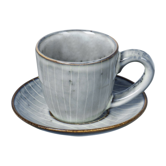 Broste Copenhagen Nordic Sea -espressokuppi aluslautasella 5 l