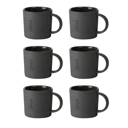 ERNST Ernst espressokuppi kivitavara, 6-pakkaus Tummanharmaa