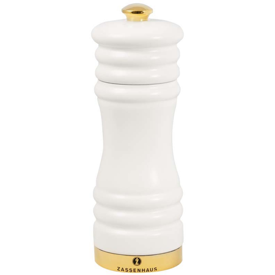 Zassenhaus Mat-pippurimylly, valkoinen/kulta, 15 cm
