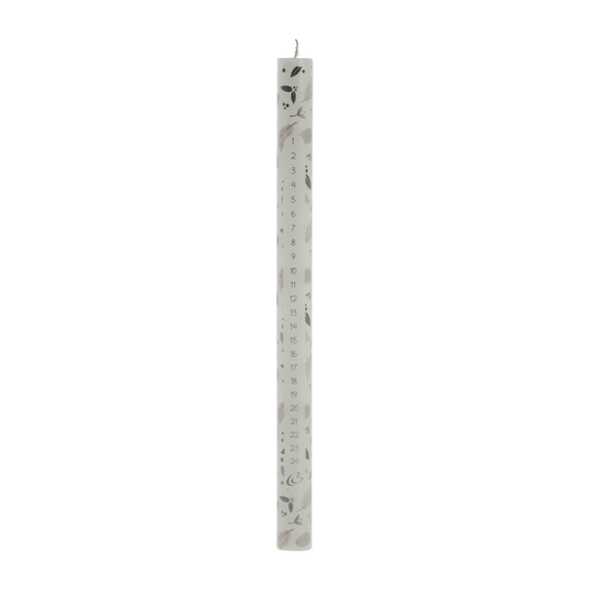 Lene Bjerre Cristienne kalenterikynttilä 30 cm white-hopea