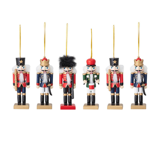 Bloomingville Mahi Ornament -pähkinänsärkijä joulukoriste, 6-pakkaus Multi
