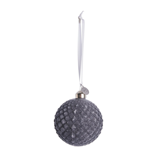 Lene Bjerre Velvetti joulupallo Ø8 cm dark grey