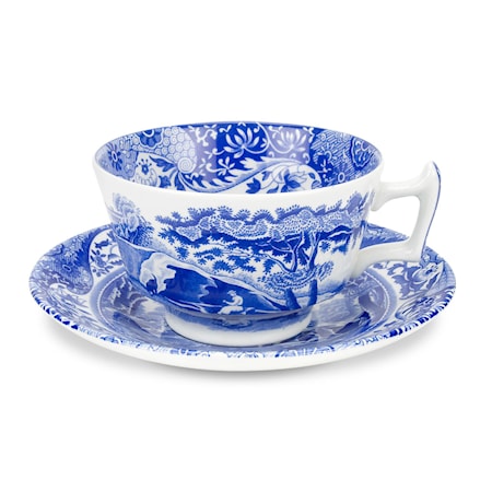 Blue Italian Teekuppi Asetilla 20 cl Posliini