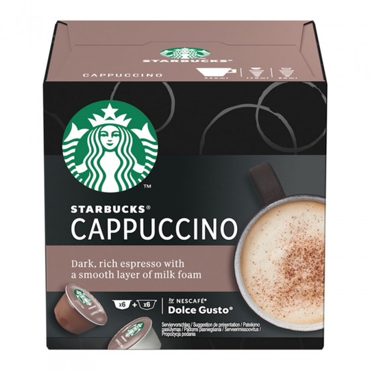 NESCAFÉ® Dolce Gusto® koneisiin sopivat kahvikapselit Starbucks "Cappuccino", 6+6 kpl.