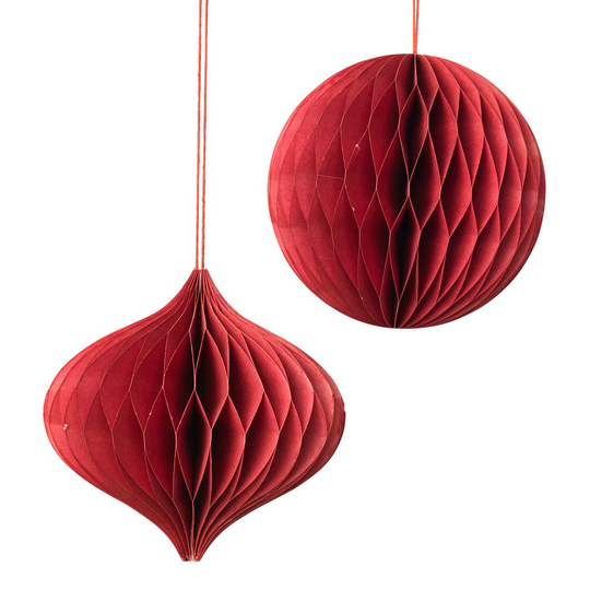 Broste Copenhagen Christmas mix -joulupallo-joulukoriste, 2-pakkaus Pompeian red