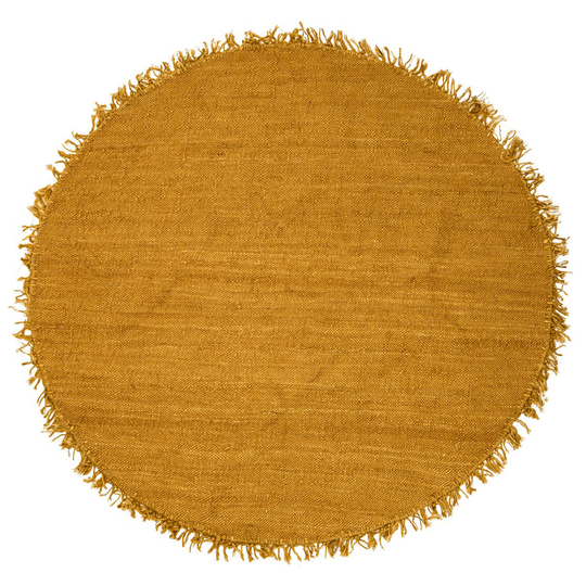 Bloomingville Bloomingville matto juuttia, Ø 150 cm Keltainen