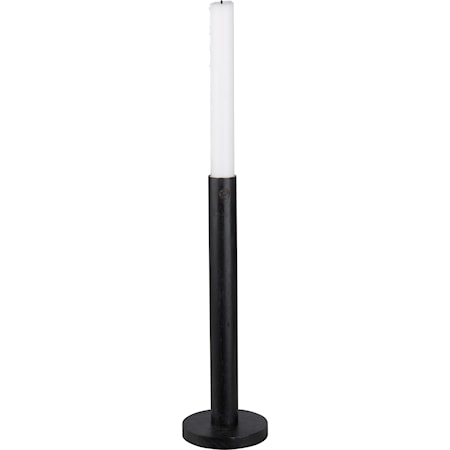 Kynttilänjalka puuta Musta 25 cm