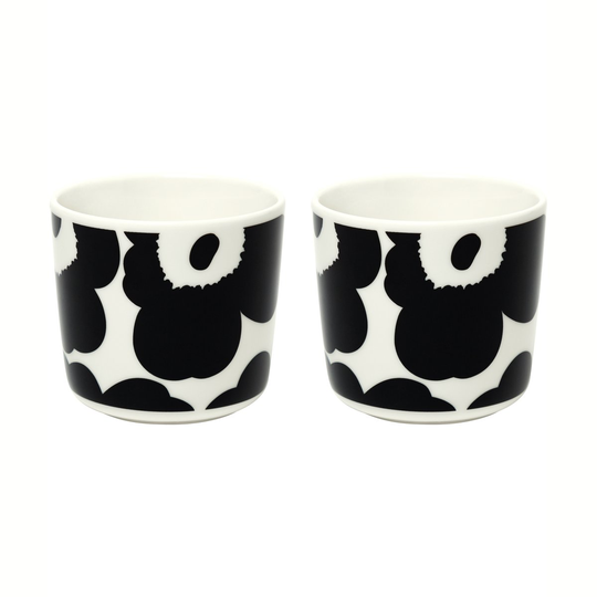 Marimekko Unikko korvaton kuppi 2 dl 2-pakkaus Valkoinen-musta