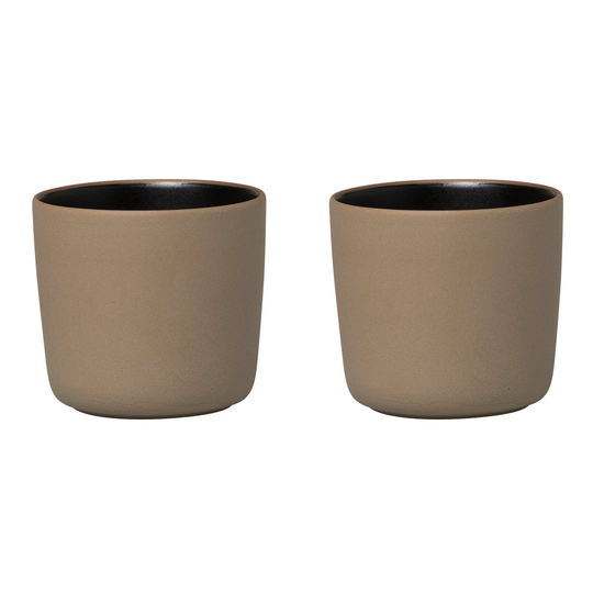 Marimekko Oiva korvaton kahvikuppi 25 cl, 2-pakkaus Ruskea-musta
