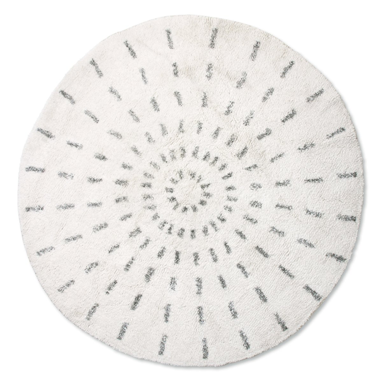 HKliving Swirl kylpyhuonematto Ø 120 cm Musta-valkoinen