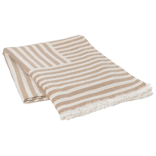 Broste Copenhagen Frankie puuvillahuopa 130x180 cm Golden brown