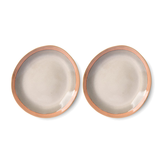 HKliving 70's lautanen 22 cm 2-pakkaus Earth