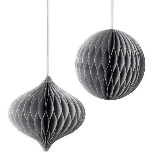 Broste Copenhagen Christmas mix -joulupallo-joulukoriste, 2-pakkaus Silver