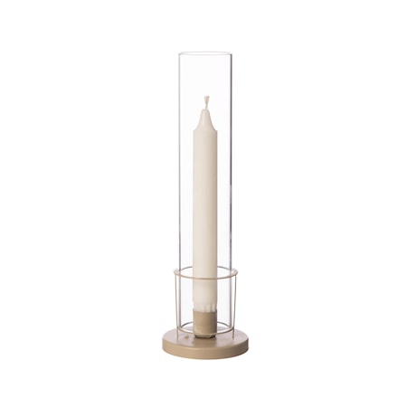 Kynttilänjalka metallia/lasia Beige 26 cm