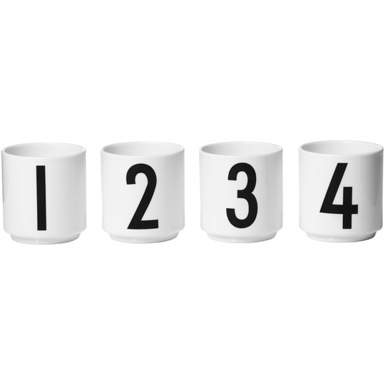 Design Letters Valkoiset espressokupit (1,2,3,4)