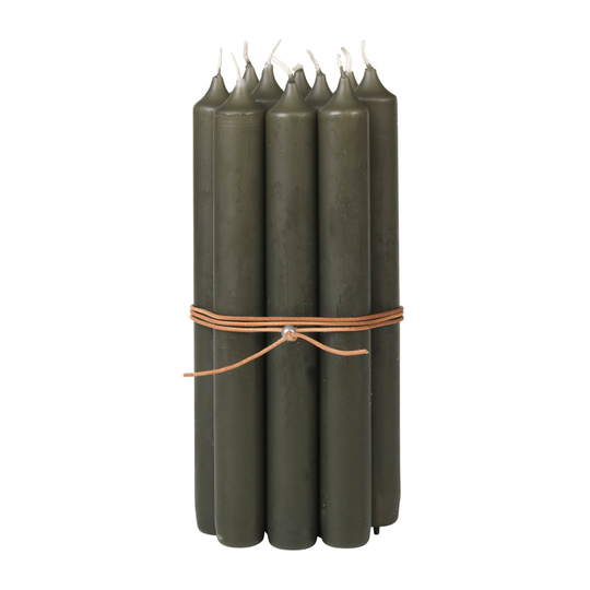 Broste Copenhagen Classic kruunukynttilä nahkanauhalla 10-pack Grape leaf