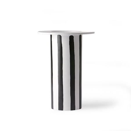 Ceramic Maljakko Black/White striped