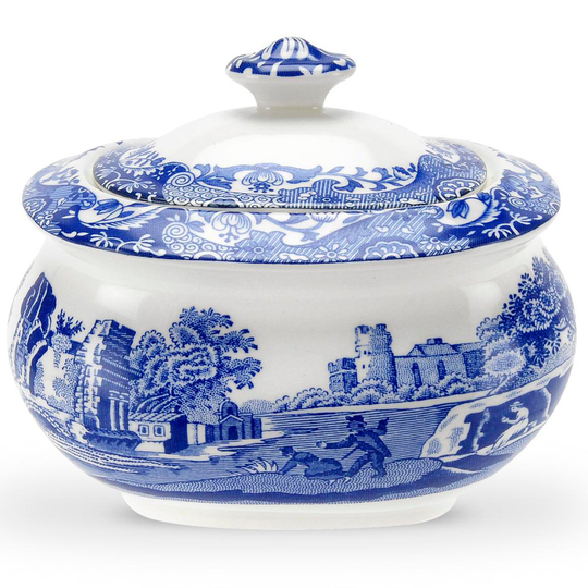 Spode Blue Italian -sokerikulho, kannellinen 25 cl