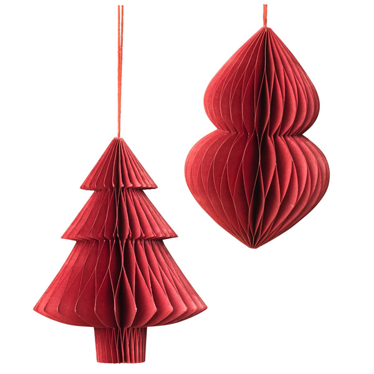Broste Copenhagen Christmas mix -joulukuusi-joulukoriste, 2-pakkaus Pompeian red
