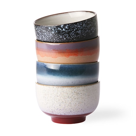 Ceramic 70's Noodle Kulhot 4 kpl