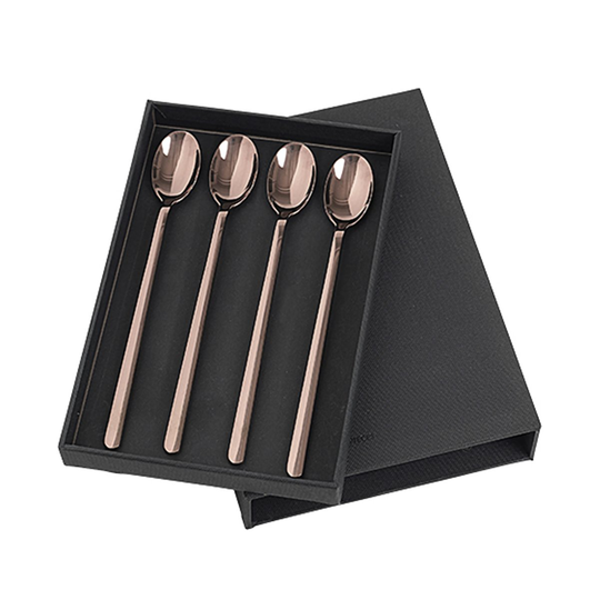 Broste Copenhagen Hune pitkä lusikka, 4-pakkaus titanium espresso