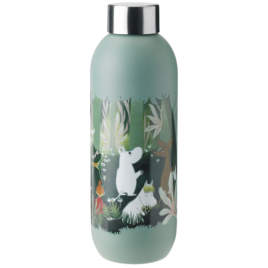 Stelton Keep Cool Muumi juomapullo 0,75 litraa, dusty green