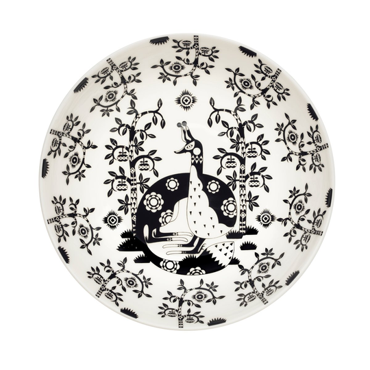 Iittala Taika syvä lautanen 22 cm musta kuvioitu