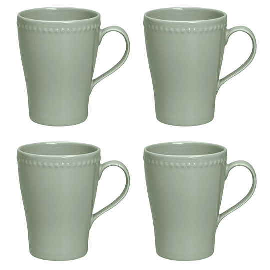 Scandi Living Dots muki 35 cl 4-pakkaus vihreä